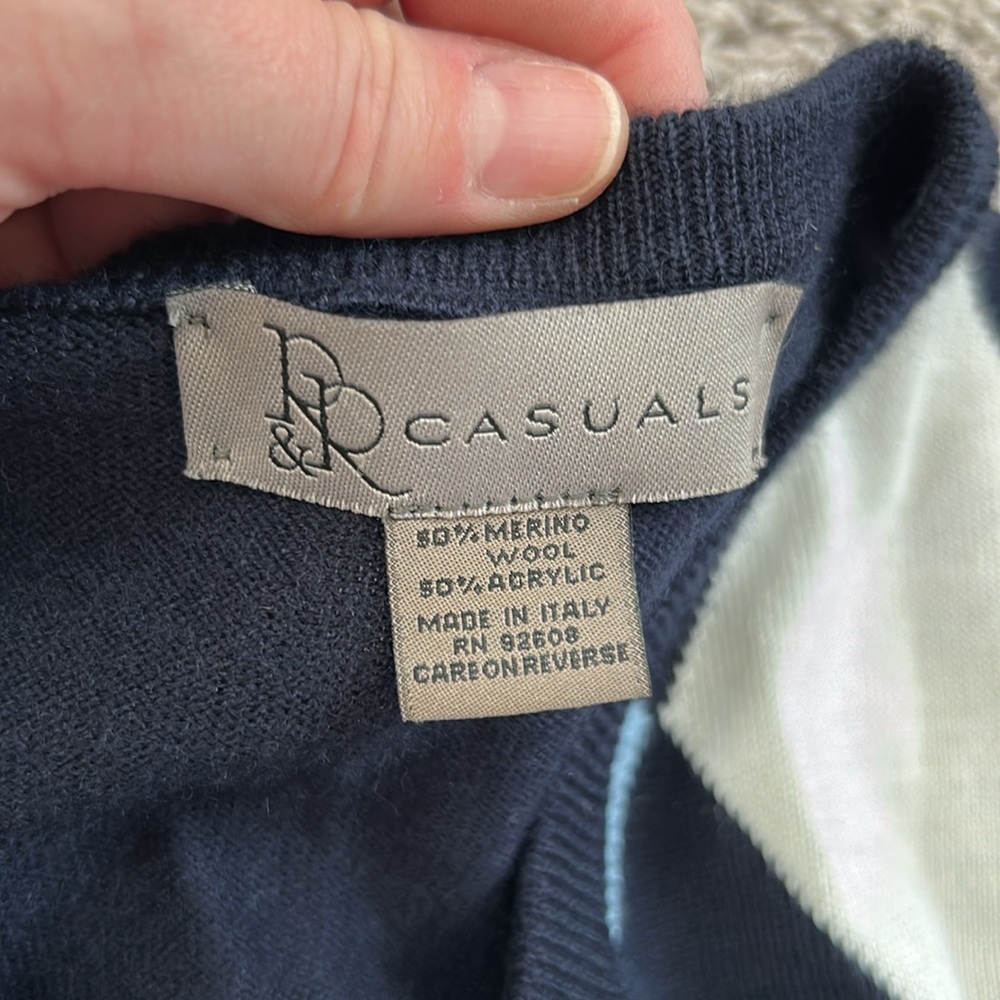 R&R casuals merino wool sweater v neck size large NO size tag! - Picture 6 of 7